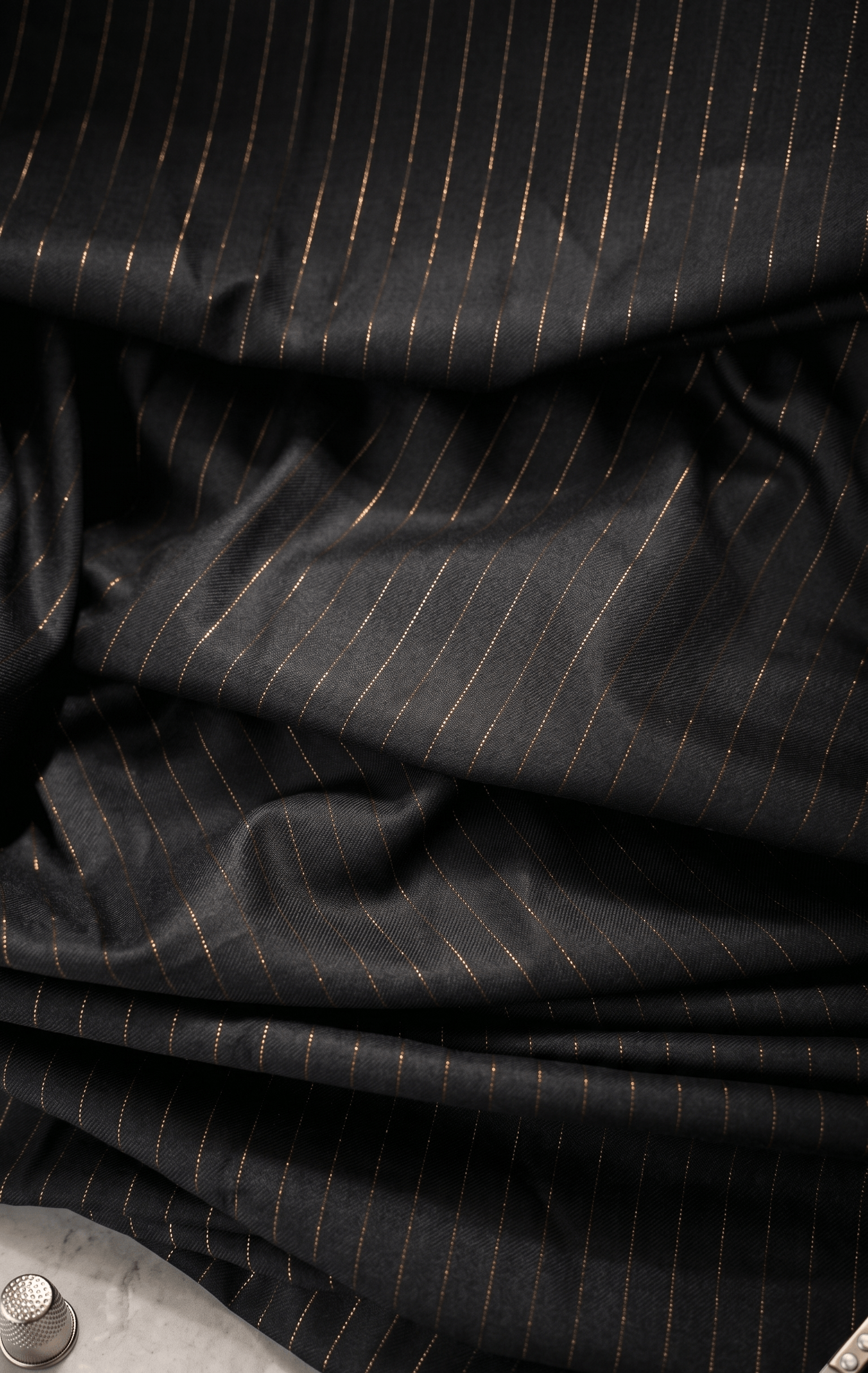 24-Karat Gold-Coated Pinstripe Suiting by House of Bansilal